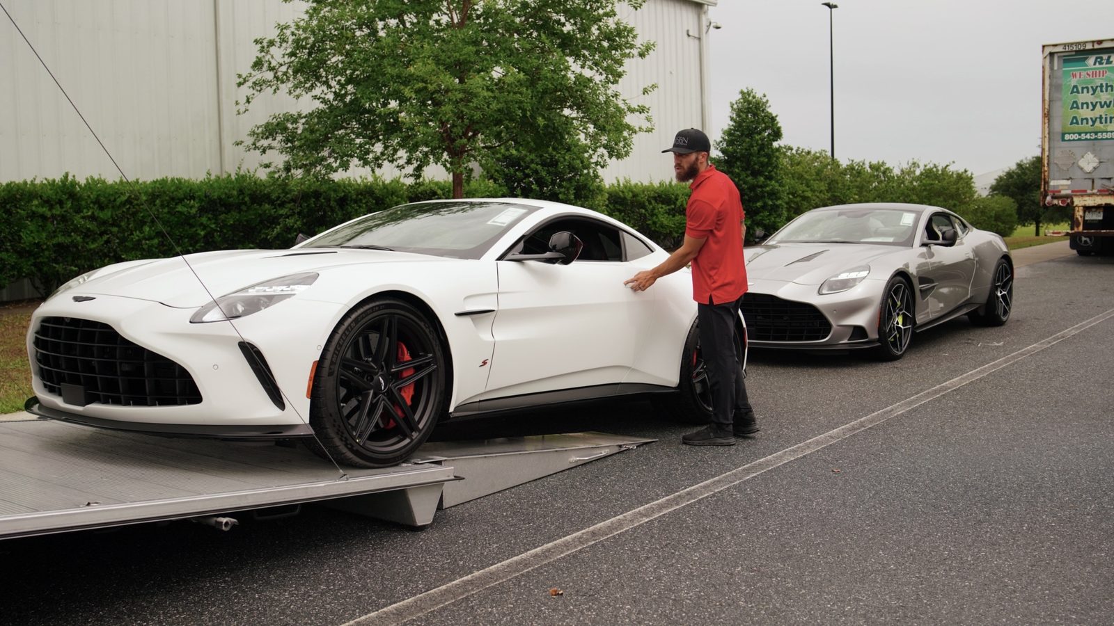 Aston Martin loading onto SBN trailer