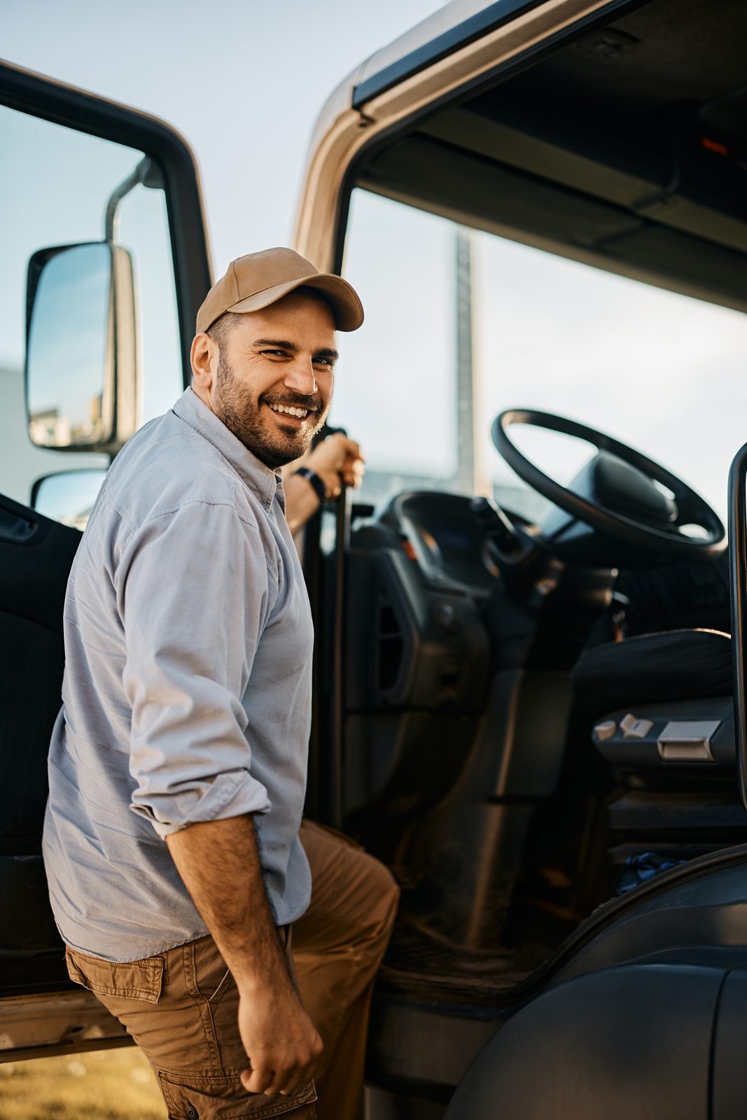CrossCountry Connect — carrier driver climbing into the cab